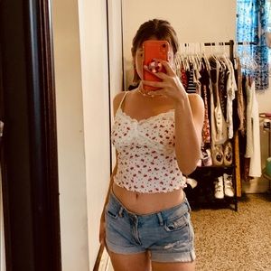 Low waisted denim shorts